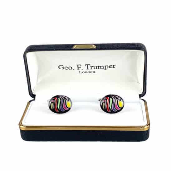 oval multi coloured cufflinks